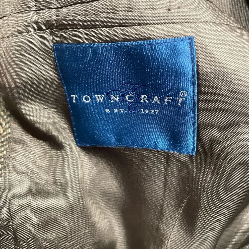 Men’s TownCraft brown herringbone tweed blazer wool/lambswool‎ size 48L